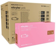 Ružové nitrilové rukavice bez púdru 100ks XL x10