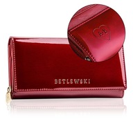 BETLEWSKI Dámska kožená peňaženka, gravírovaná, darček na Valentína pre priateľku