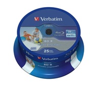 VERBATIM BD-R BLU-RAY 25 GB 6x na tlač 25 ks VERBATIM BD-R BLU-RAY 25 GB 6x na tlač 25 ks