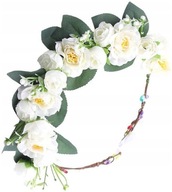 Veniec do vlasov ROSE FLOWERS, pivónia, púdrové boho Veniec do vlasov ROSE FLOWERS, pivónia, púdrové boho