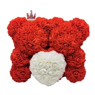 Medvedík z ruží 25cm Valentín ON a ONA bez KORUNKY