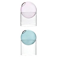 2 okrúhle stolové sklenené vázy