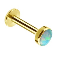 Labret s tyrkysovým opálom - Niť 1,2/6/4 zlatá Labret s tyrkysovým opálom - Niť 1,2/6/4 zlatá