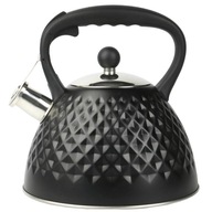 Rýchlovarná kanvica s píšťalkou, INDUKČNÝ PLYN, oceľ, ČIERNA, 3L Rýchlovarná kanvica s píšťalkou, INDUKČNÝ PLYN, oceľ, ČIERNA, 3L