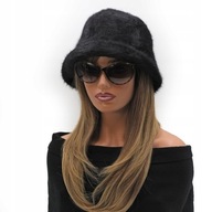 Luxusný dámsky klobúk Angora Bucket Hat BLACK Luxusný dámsky klobúk Angora Bucket Hat BLACK