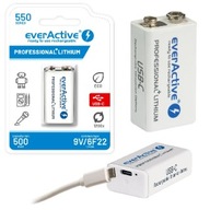 Everactive 6F22 9V USB-C Li-ion 550 mAh nabíjateľná batéria Everactive 6F22 9V USB-C Li-ion 550 mAh nabíjateľná batéria