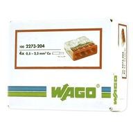WAGO RÝCHLOSpojka 4x0,5-2,5mm² 100 ks. WAGO RÝCHLOSpojka 4x0,5-2,5mm² 100 ks.