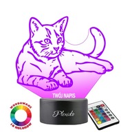 Cat Night Lamp 3D LED Diaľkový ovládač s gravírovaním mena Darček Cat Night Lamp 3D LED Diaľkový ovládač s gravírovaním mena Darček