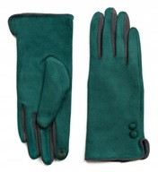 Dámske zimné elegantné velúrové rukavice Universal Touch Green