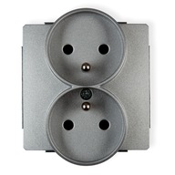 Karlik DECO Zásuvka s dvojitou striebornou metalízou Karlik DECO Zásuvka s dvojitou striebornou metalízou