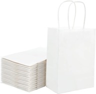 Stredné kraft papierové vrecká 21 x 11 x 27 cm biele Stredné kraft papierové vrecká 21 x 11 x 27 cm biele
