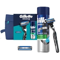 GILLETTE DARČEKOVÁ SADA MACH 3 MACHINE 2 nože + GEL 200ml v kozmetickej taštičke