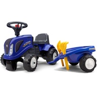 FALK New Holland Blue Baby Tractor s prívesom + príslušenstvo. od 1 roka