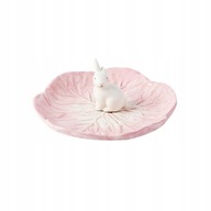 Je tam ružový tanier bieleho keramického králika