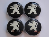 4x Emblémy stredových krytov pre ráfiky PEUGEOT 60 mm, čierne 4x Emblémy stredových krytov pre ráfiky PEUGEOT 60 mm, čierne