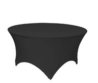 Elastický čierny obrus na okrúhle stoly Fi 180cm