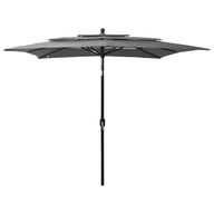 3-poschodový dáždnik na hliníkovej tyči, anthrac