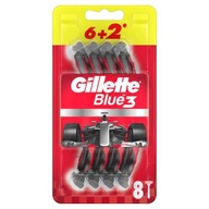 Holiaci strojček GILLETTE Blue3 Red 6+2 ks Holiaci strojček GILLETTE Blue3 Red 6+2 ks