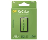 GP Recyko+ Nová batéria 6F22/9V 200mAh 8,4V NiMH GP Recyko+ Nová batéria 6F22/9V 200mAh 8,4V NiMH
