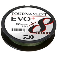 Daiwa Tournament X8 Braid EVO+ 0,14 mm 10,2 kg 135 m tmavozelená Daiwa Tournament X8 Braid EVO+ 0,14 mm 10,2 kg 135 m tmavozelená