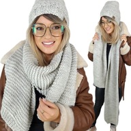 WARM Set HAT + WOOL SCARF dámsky hrubý zimný šál POLISH WARM Set HAT + WOOL SCARF dámsky hrubý zimný šál POLISH
