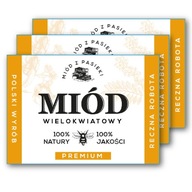 Medové nálepky na etiketu MULTIFLOWER PREMIUM 100 kusov VODEODOLNÉ