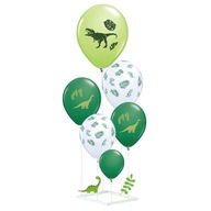 BALÓNY DINOSAURS biela a zelená STOJAN narodeninový x6 BALÓNY DINOSAURS biela a zelená STOJAN narodeninový x6