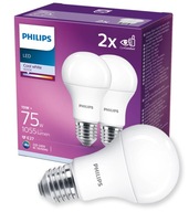 PHILIPS SET 2x E27 LED žiarovka 10W =75W 4000K NEUTRÁLNA BIELA 1055lm A60 PHILIPS SET 2x E27 LED žiarovka 10W =75W 4000K NEUTRÁLNA BIELA 1055lm A60
