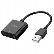 Externá USB zvuková karta s 3 portami Orico