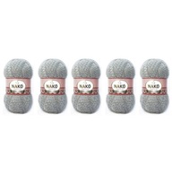 Nako Angora Luks 21422 Sivo-biela melanž - 5 ks Nako Angora Luks 21422 Sivo-biela melanž - 5 ks