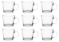 9x JUSTIN hrnček z hladkého skla s uškom, 380 ml