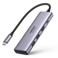 Ugreen 6v1 HUB USB Type C – 2x USB 3.2 Gen 1/HDMI 4K 60Hz/USB Type C PD 100W
