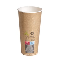 Jednorazové papierové kelímky na kávu Kraft Green Leaf 500ml 50 ks.