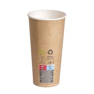 Jednorazové papierové kelímky na kávu Kraft Green Leaf 500ml 50 ks. Jednorazové papierové kelímky na kávu Kraft Green Leaf 500ml 50 ks.