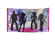 Disco narodeninová vlajka 90 cm x 150 cm 80. roky 20. storočia Disco narodeninová vlajka 90 cm x 150 cm 80. roky 20. storočia