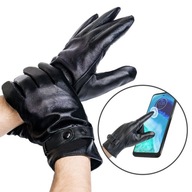 Zateplené pánske rukavice z prírodnej kože s úpravou - Rovicky