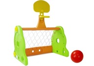 Basketbalová futbalová bránka 2 v 1 pre deti, zelená