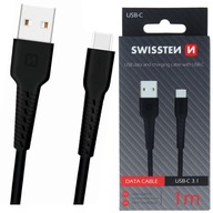 SWISSTEN USB na USB-C kábel 1m 2A na nabíjanie SWISSTEN USB na USB-C kábel 1m 2A na nabíjanie
