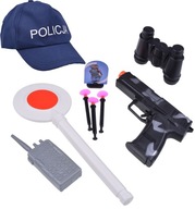 Sada POLICEMAN Poľské policajné doplnky Hat Lollipop Carnival