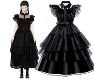 Wednesday Addams Kostýmové šaty + opasok Veľkosť M