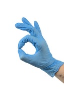 Modré 'M' ochranné nitrilové rukavice A'100