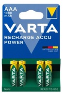 4x Varta AAA 1000mAh NIMH pripravené batérie na 2 použitie 4x Varta AAA 1000mAh NIMH pripravené batérie na 2 použitie