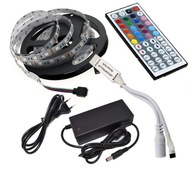 LED PÁS SET 5m RGB 5050 60/M + NAPÁJANIE, DIAĽKOVÉ OVLÁDANIE LED PÁS SET 5m RGB 5050 60/M + NAPÁJANIE, DIAĽKOVÉ OVLÁDANIE
