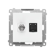 Simon 55 F + anténna zásuvka RJ45, kat.6, matná biela Simon 55 F + anténna zásuvka RJ45, kat.6, matná biela