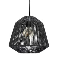 Ratanová závesná lampa Jily, čierna Ratanová závesná lampa Jily, čierna