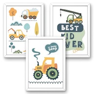 OBRÁZKY DO CHLAPČENSKEJ DETSKEJ IZBY SADA 3 PLAGÁTOV STAVEBNÉ AUTÁ A4 OBRÁZKY DO CHLAPČENSKEJ DETSKEJ IZBY SADA 3 PLAGÁTOV STAVEBNÉ AUTÁ A4
