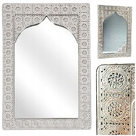 Obdĺžnikové prelamované glamour nástenné zrkadlo Morocco Charissa 37x56cm strieborné