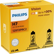 PHILIPS VISION H7 12V 55W +30% SVETLÁ 2KS