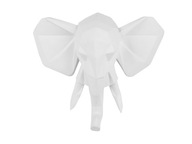 Nástenná dekorácia biela hlava slona 3D