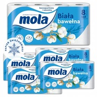 Neparfumovaný toaletný papier Mola Bawełniana Biel taška 7x8ks 56 roliek
